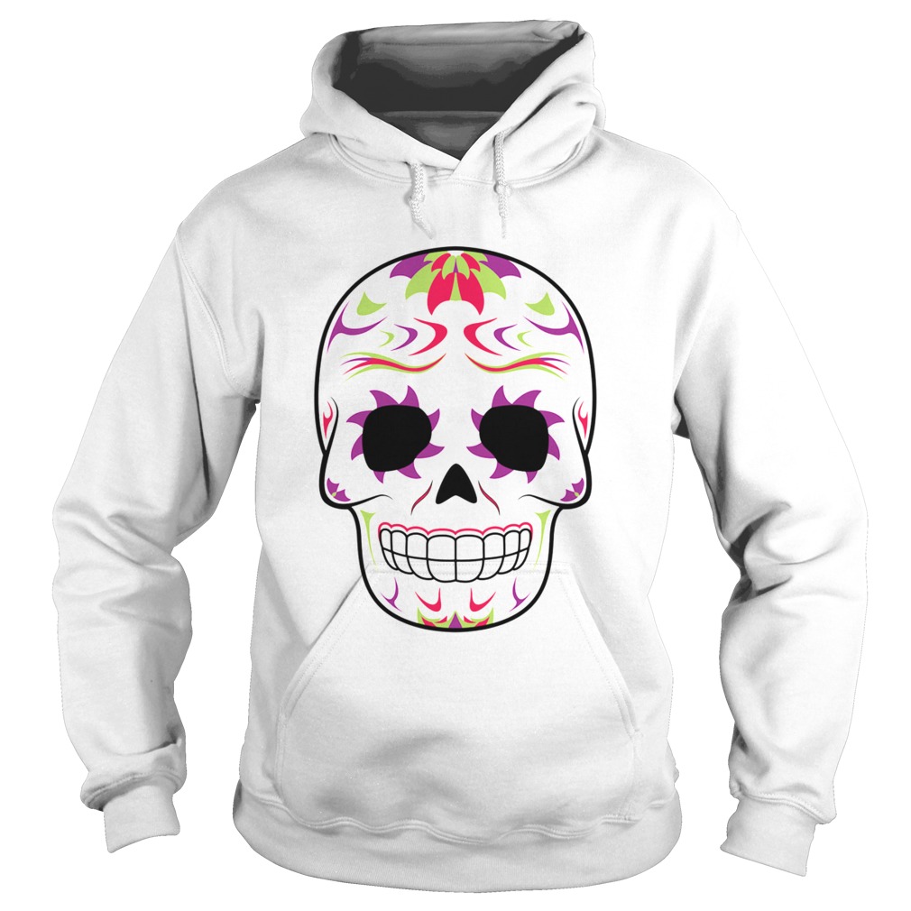 Skull Purple And Green Day Of Dead  Hoodie