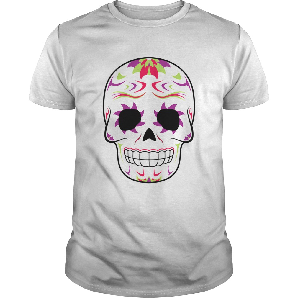 Skull Purple And Green Day Of Dead  Unisex