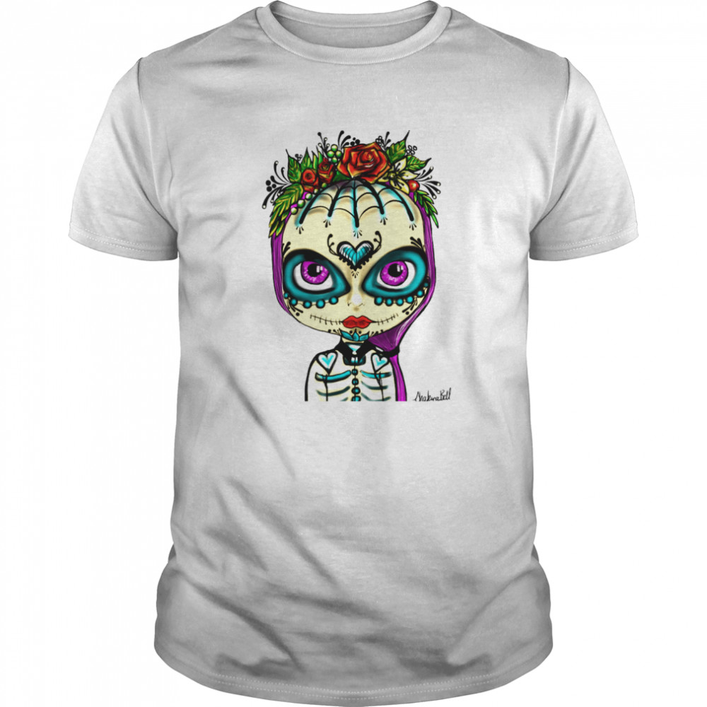 Skull Rose Girl Day Of The Dead Muertos shirt