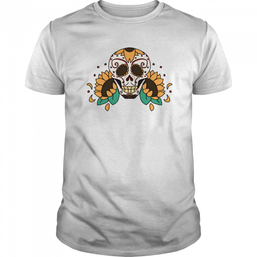 Skull Sunflowers Dia De Los Muertos shirt