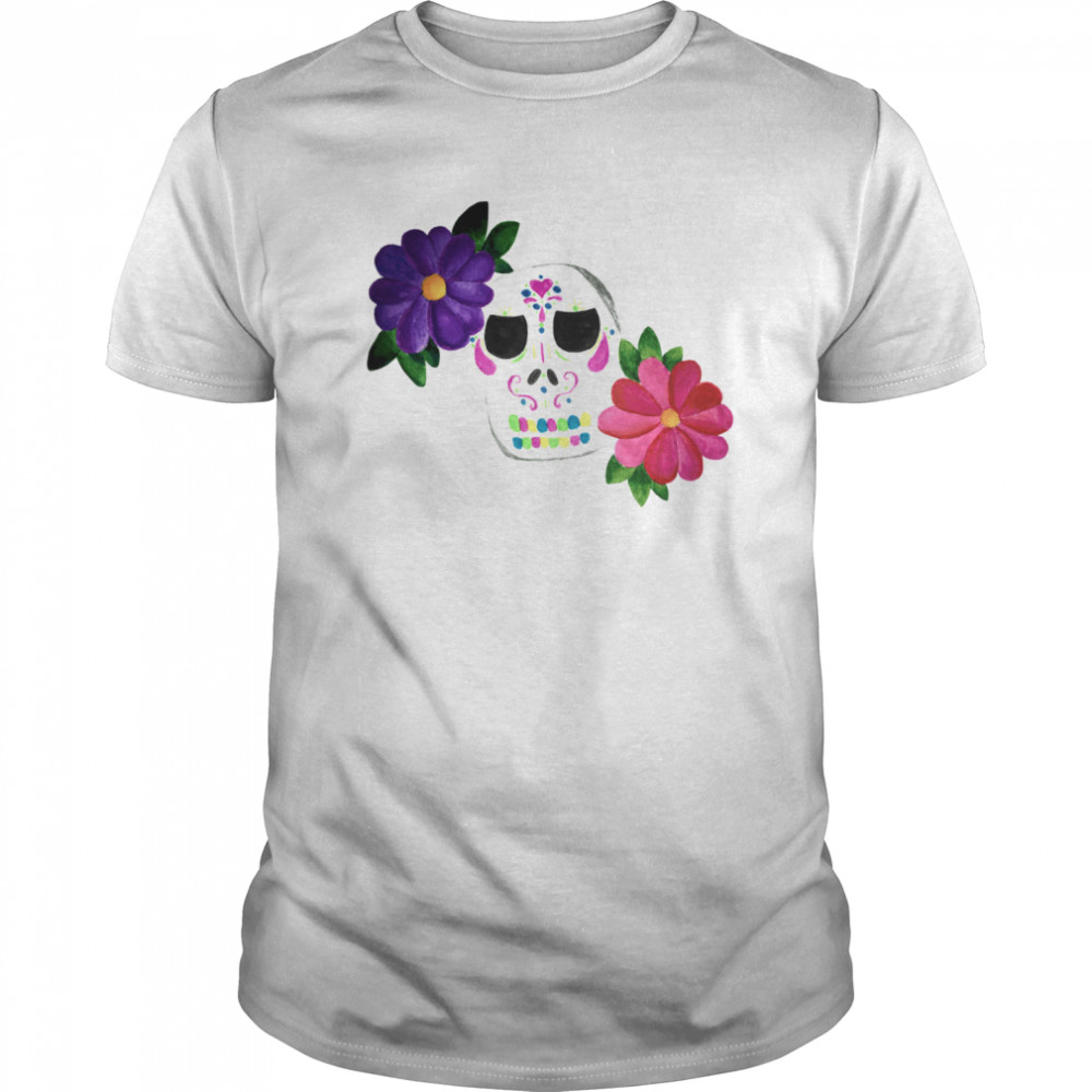 Skull With Flower Day Of The Dead shirt