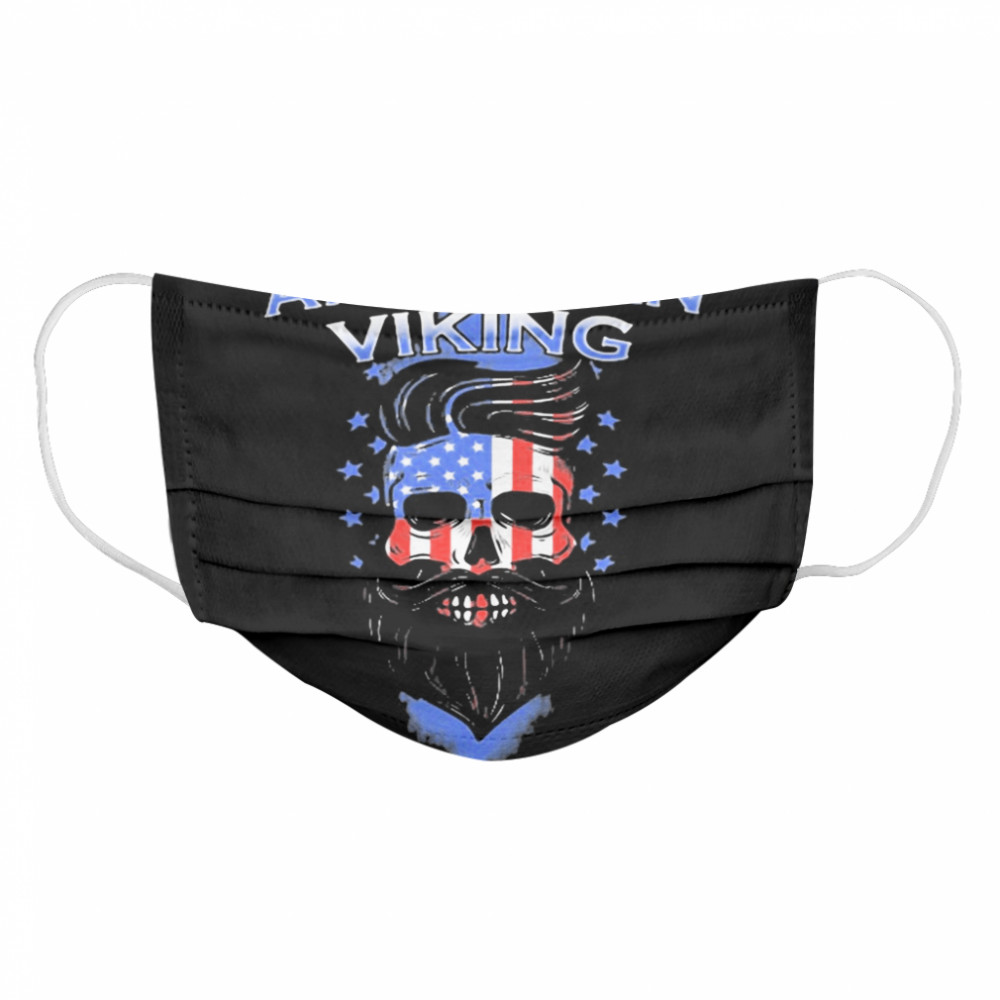 Skull beard american viking american flag  Cloth Face Mask