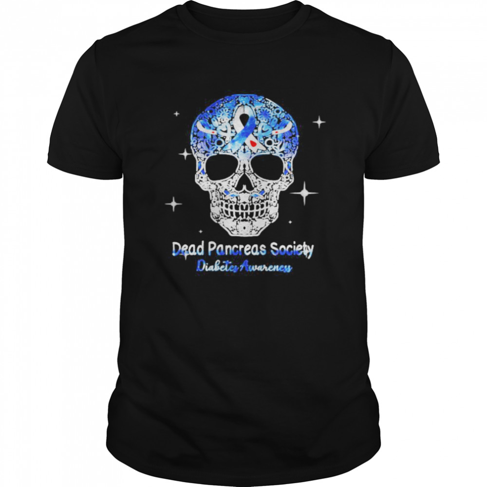 Skull dead pancreas society diabetes awareness shirt