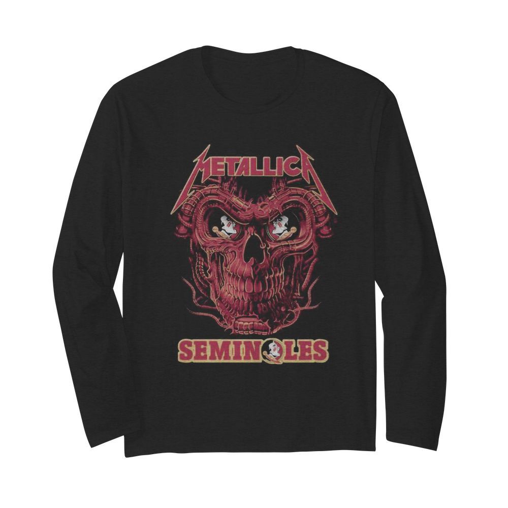 Skull metallica band florida seminoles  Long Sleeved T-shirt 