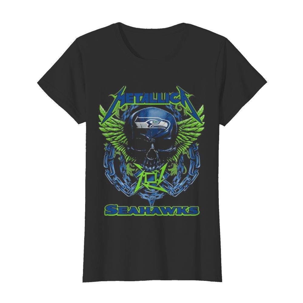 Skull wings metallica seattle seahawks  Classic Women's T-shirt