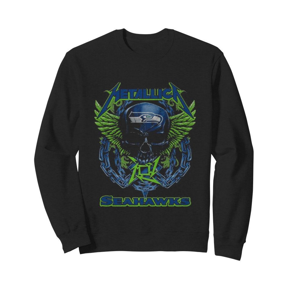 Skull wings metallica seattle seahawks  Unisex Sweatshirt