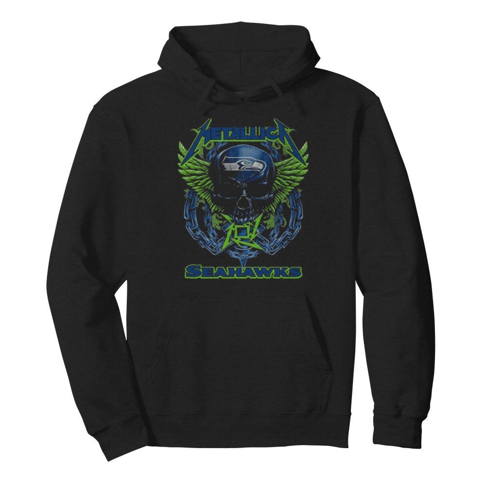 Skull wings metallica seattle seahawks  Unisex Hoodie