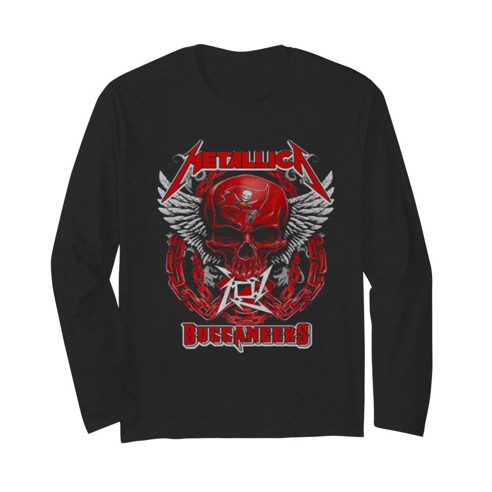 Skull wings metallica tampa bay buccaneers  Long Sleeved T-shirt 