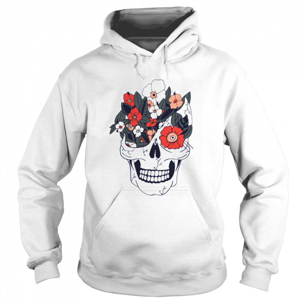 Skulls And Flowers Dia De Muertos  Unisex Hoodie