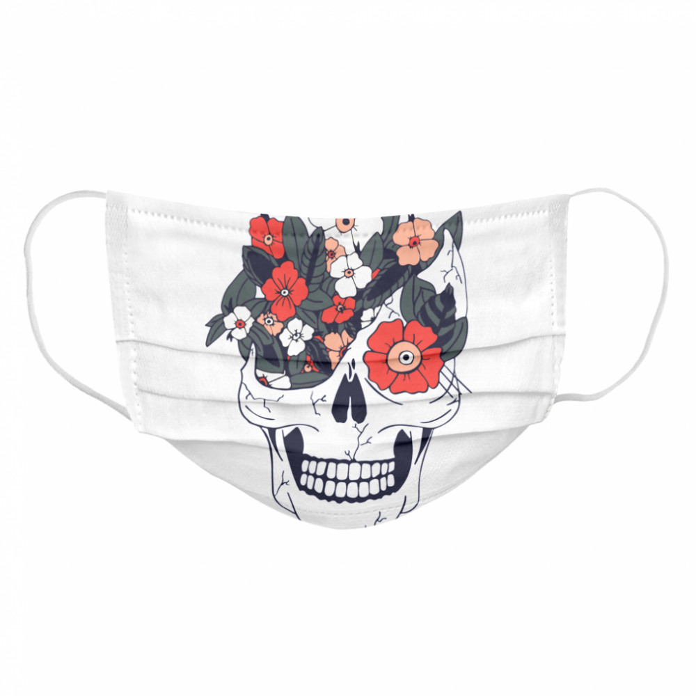 Skulls And Flowers Dia De Muertos  Cloth Face Mask