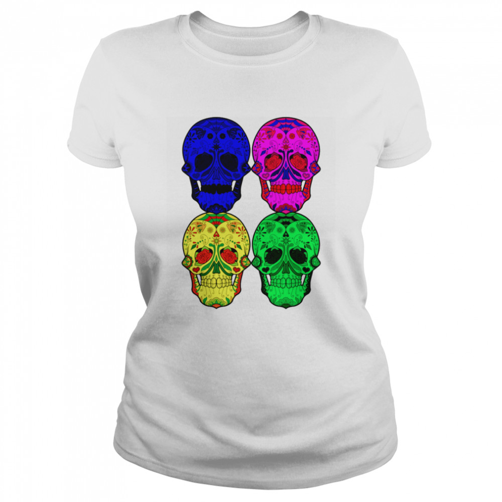 Skulls Dia De Muertos Day Of The Dead In Mexican  Classic Women's T-shirt