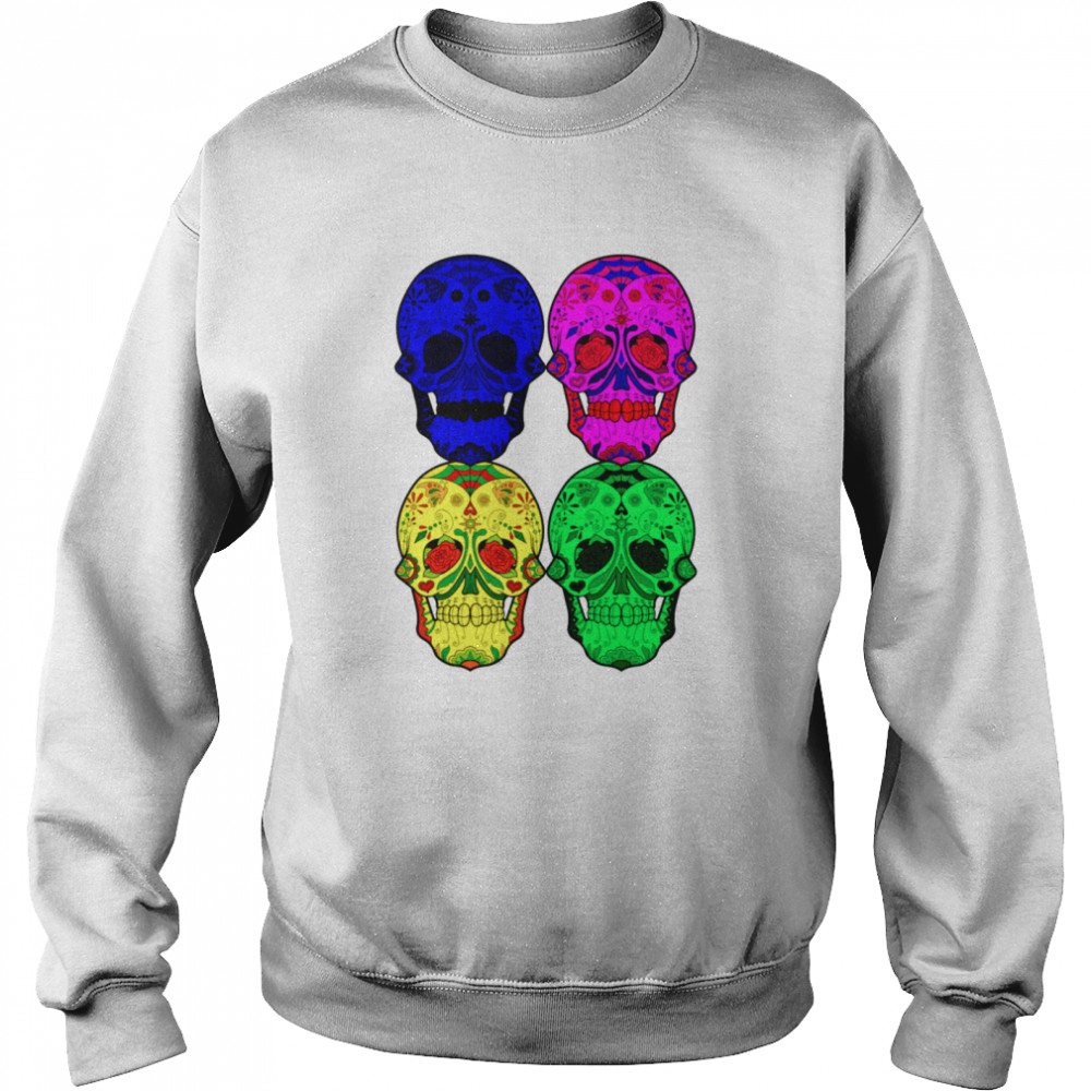 Skulls Dia De Muertos Day Of The Dead In Mexican  Unisex Sweatshirt