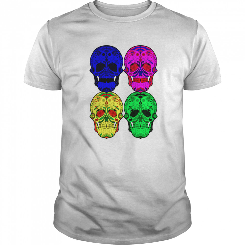 Skulls Dia De Muertos Day Of The Dead In Mexican  Classic Men's T-shirt