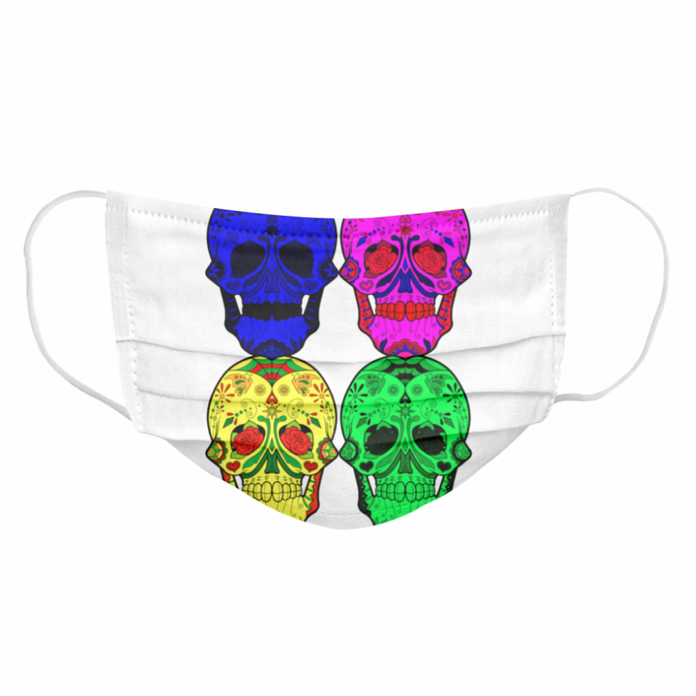 Skulls Dia De Muertos Day Of The Dead In Mexican  Cloth Face Mask