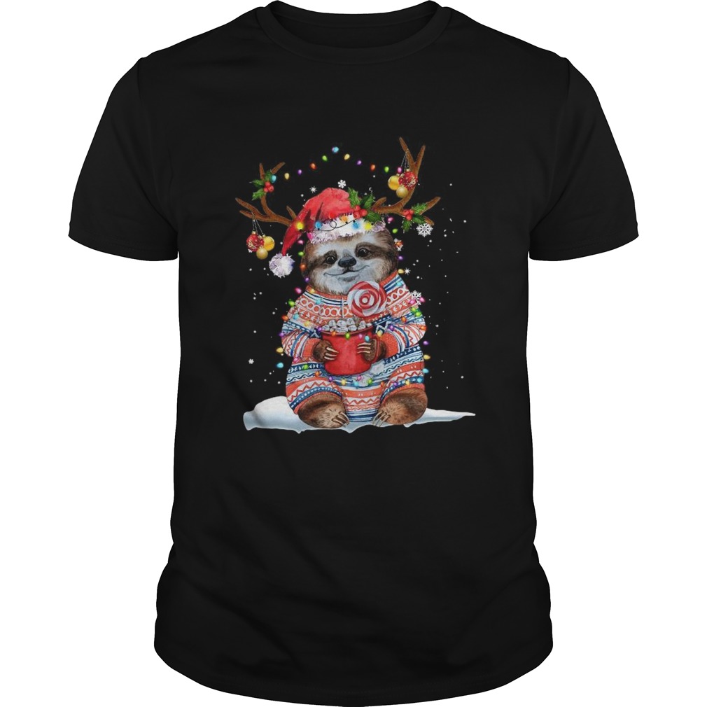 Sloth Reindeer Light Christmas shirt