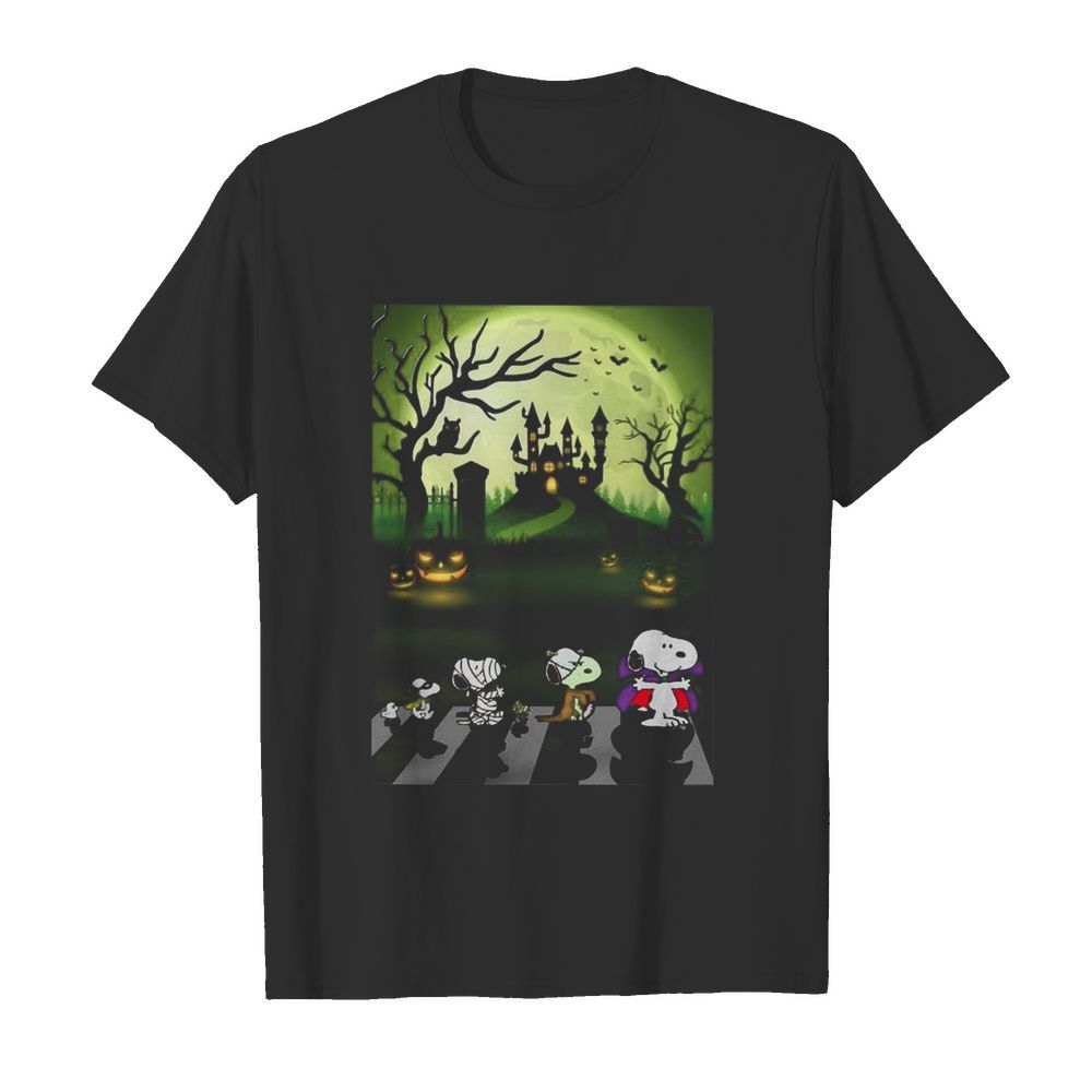 Snoopy Abbey Road Halloween Moon shirt