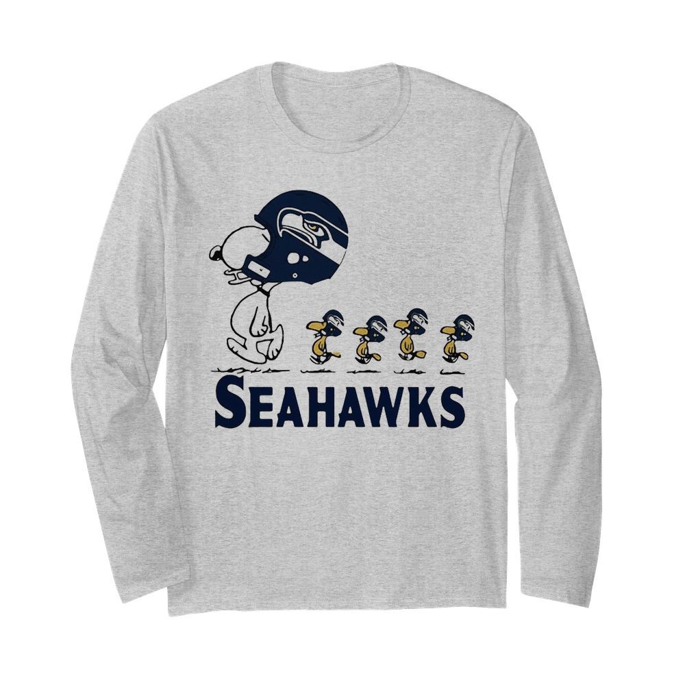 Snoopy Seattle Seahawks Woodstock  Long Sleeved T-shirt 