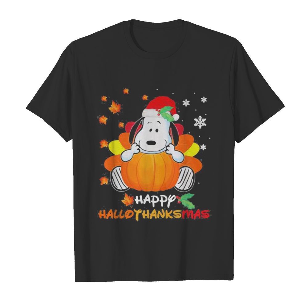 Snoopy happy hallothanksmas halloween thanksgiving christmas  Classic Men's T-shirt