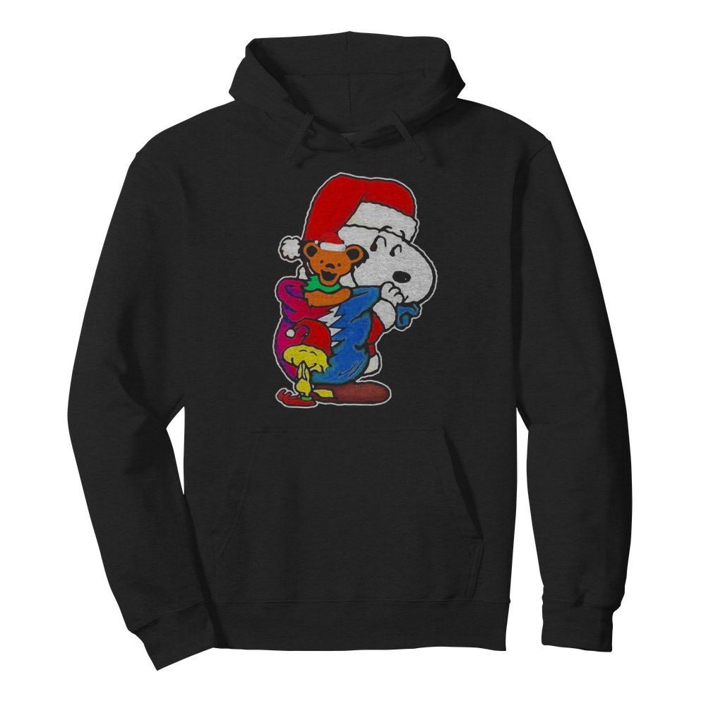 Snoopy woodstock and bear grateful dead merry christmas  Unisex Hoodie