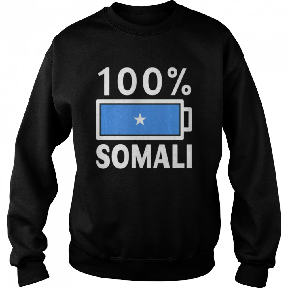 Somalia Flag 100 Somali Battery Power  Unisex Sweatshirt