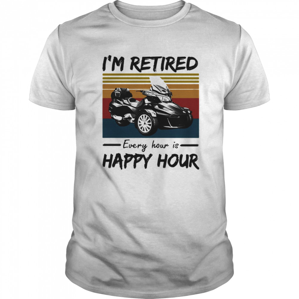 Spyder i’m retired every hour is happy hour vintage retro shirt