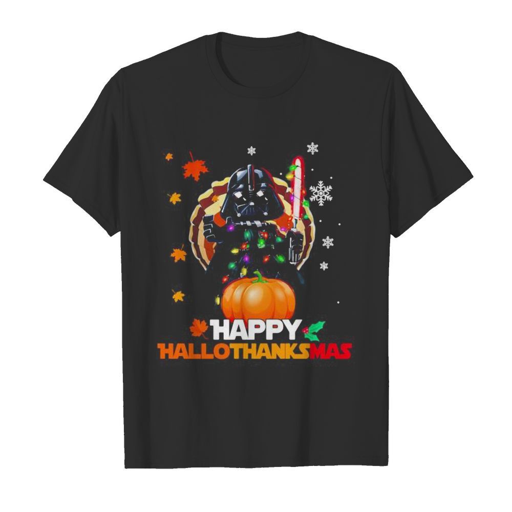 Star wars darth vader happy hallothanksmas halloween thanksgiving christmas shirt