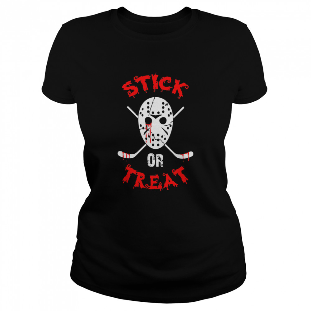 Stick Or Treat Hockey Halloween  Classic Women's T-shirt