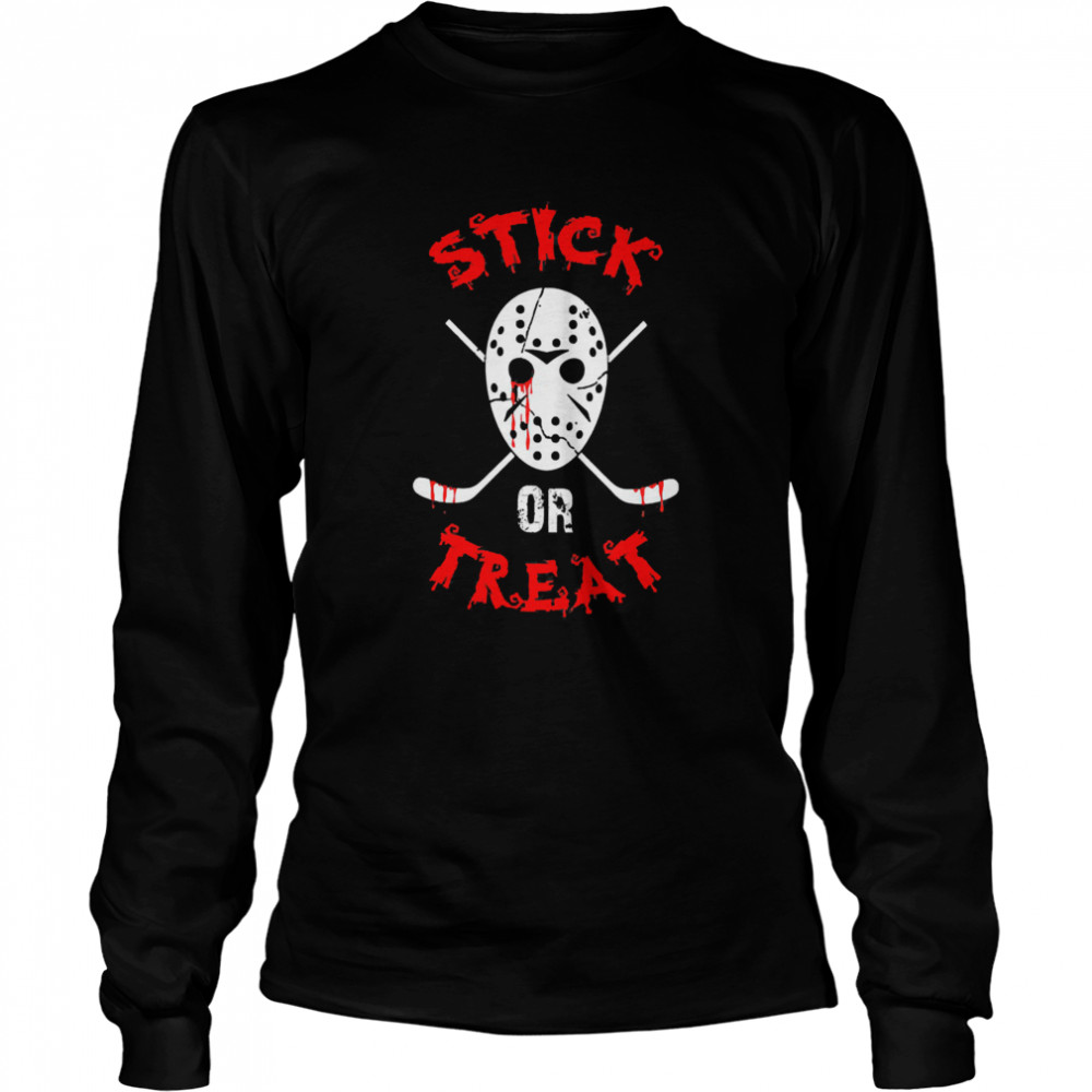 Stick Or Treat Hockey Halloween  Long Sleeved T-shirt