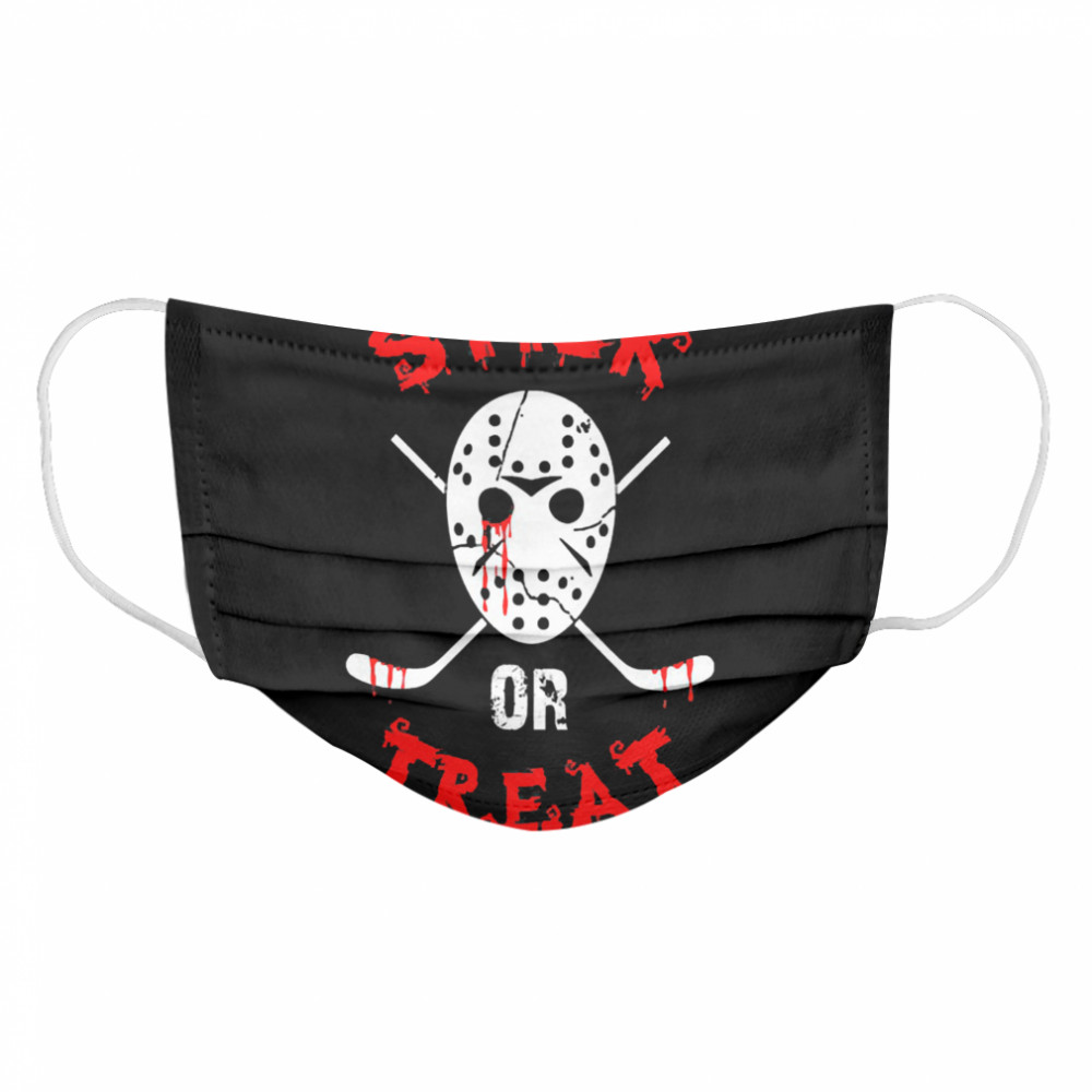 Stick Or Treat Hockey Halloween  Cloth Face Mask