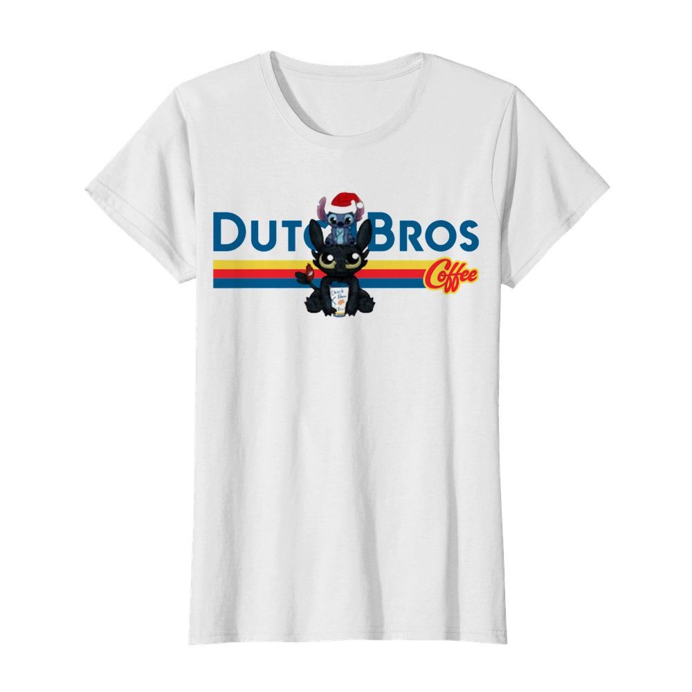 Stitch And Toothless Dutch Bros Coffee Christmas  Classic Women's T-shirt