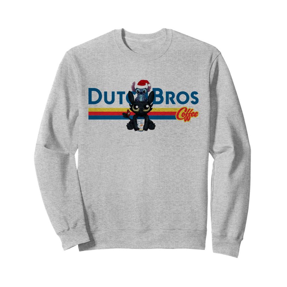 Stitch And Toothless Dutch Bros Coffee Christmas  Unisex Sweatshirt