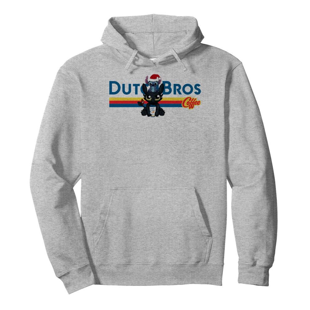 Stitch And Toothless Dutch Bros Coffee Christmas  Unisex Hoodie