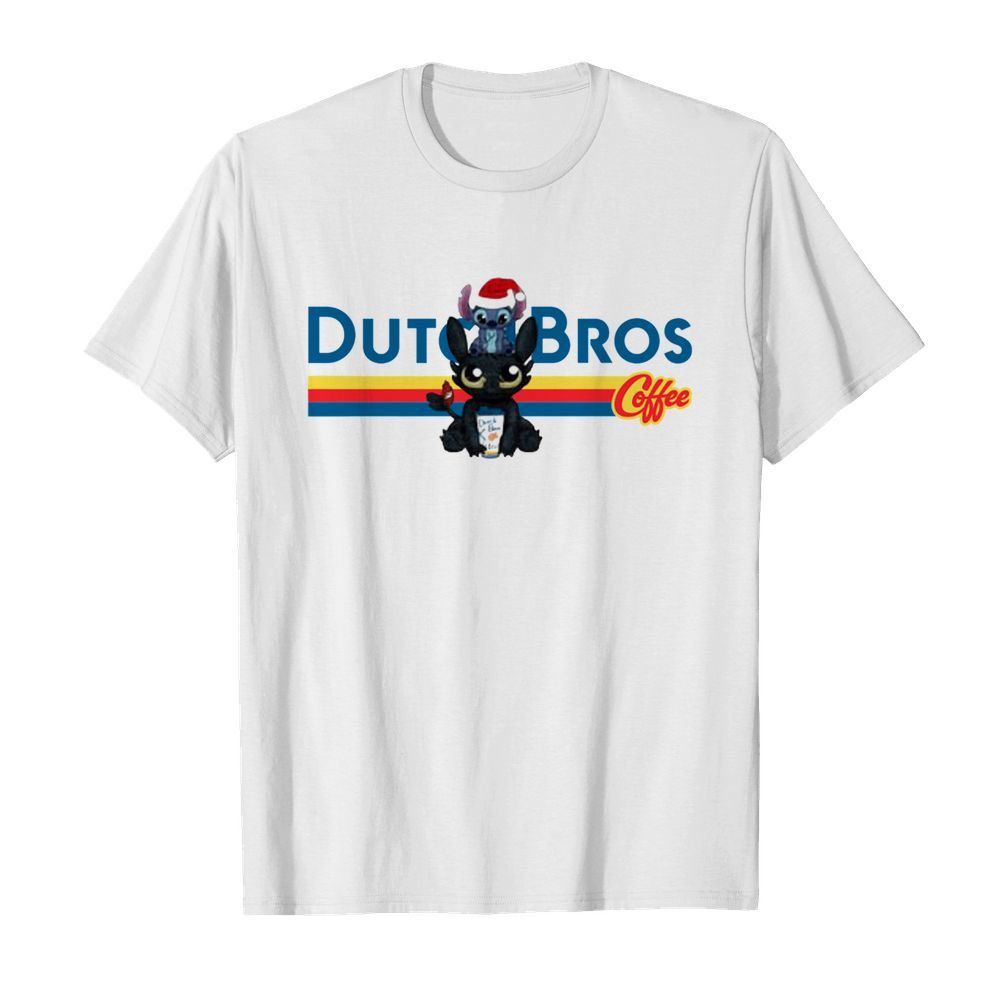 Stitch And Toothless Dutch Bros Coffee Christmas  Classic Men's T-shirt