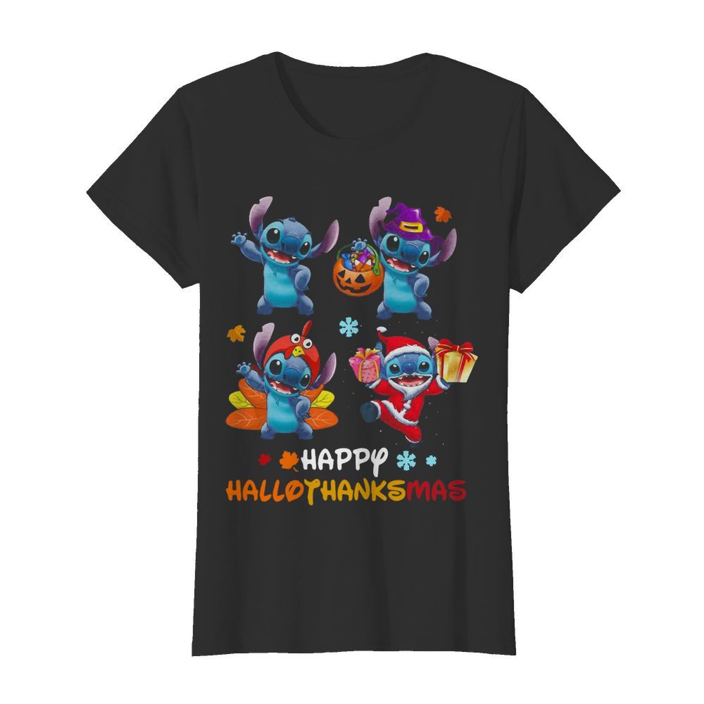 Stitch Happy Hallothanksmas Pumpkin  Classic Women's T-shirt