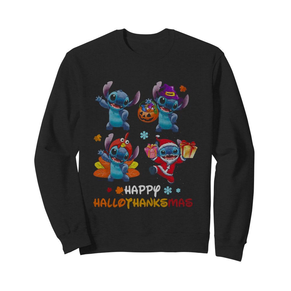 Stitch Happy Hallothanksmas Pumpkin  Unisex Sweatshirt