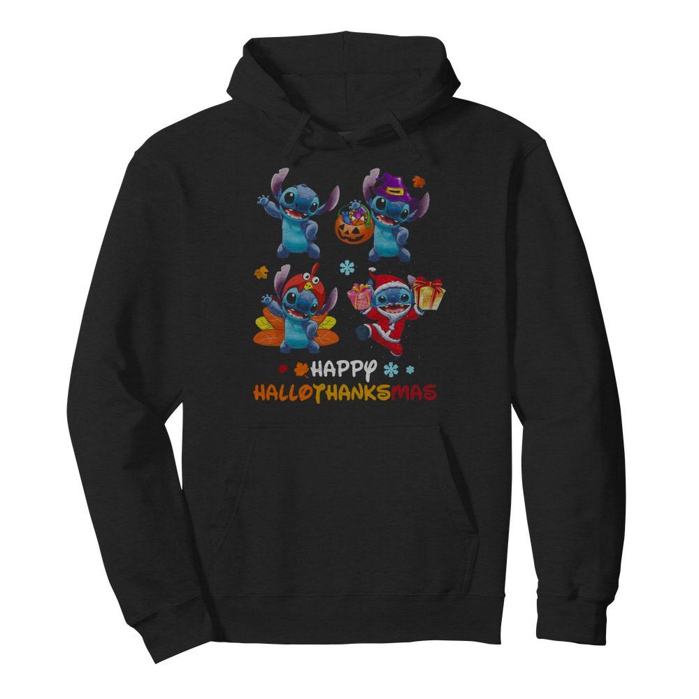 Stitch Happy Hallothanksmas Pumpkin  Unisex Hoodie