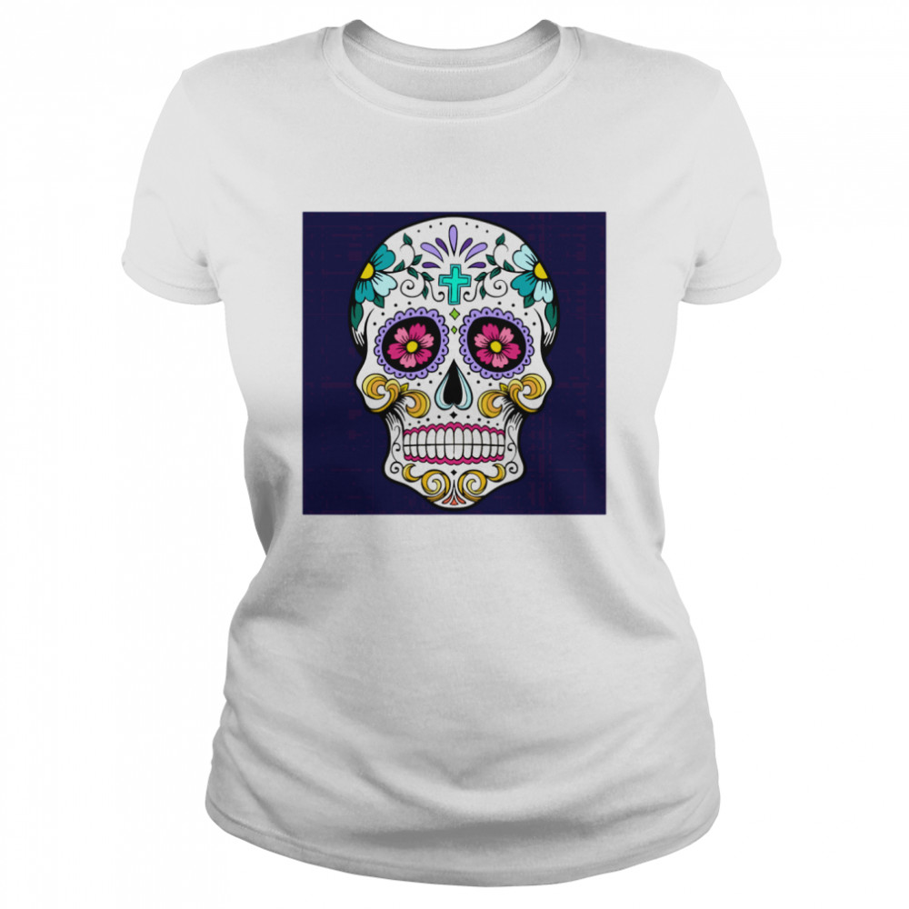 Sugar Candy Skulls Day Of The Dead  Classic Women's T-shirt