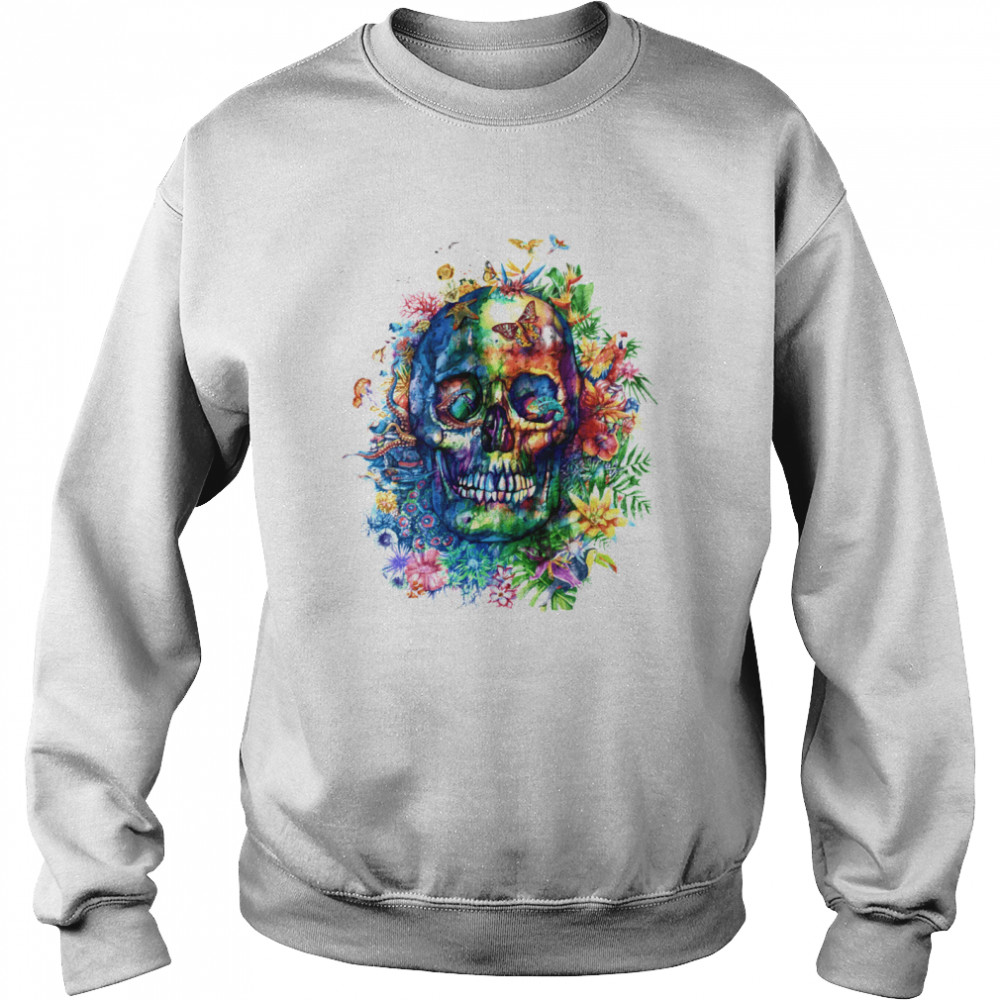 Sugar Skull Colorful Day Of The Dead Dia De Muertos  Unisex Sweatshirt