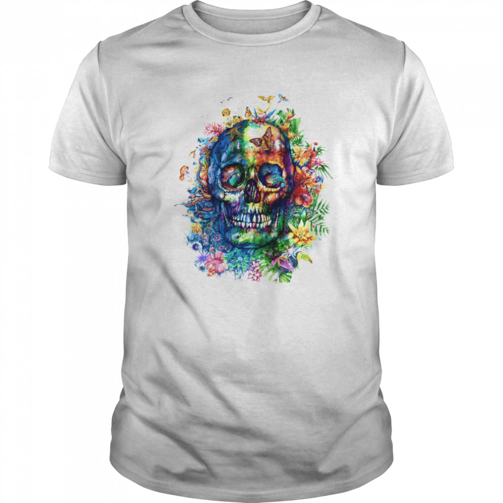 Sugar Skull Colorful Day Of The Dead Dia De Muertos shirt