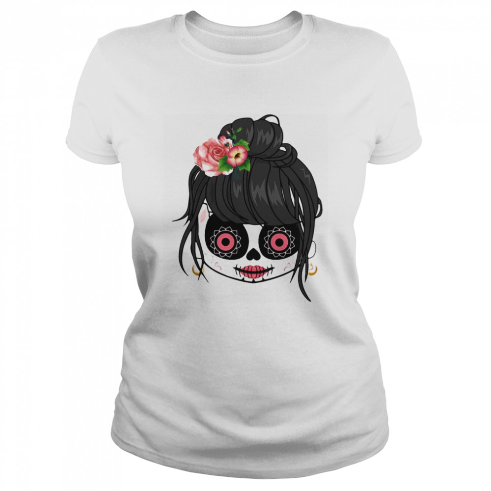 Sugar Skull Cute Girl Day Of The Dead  Classic Women's T-shirt