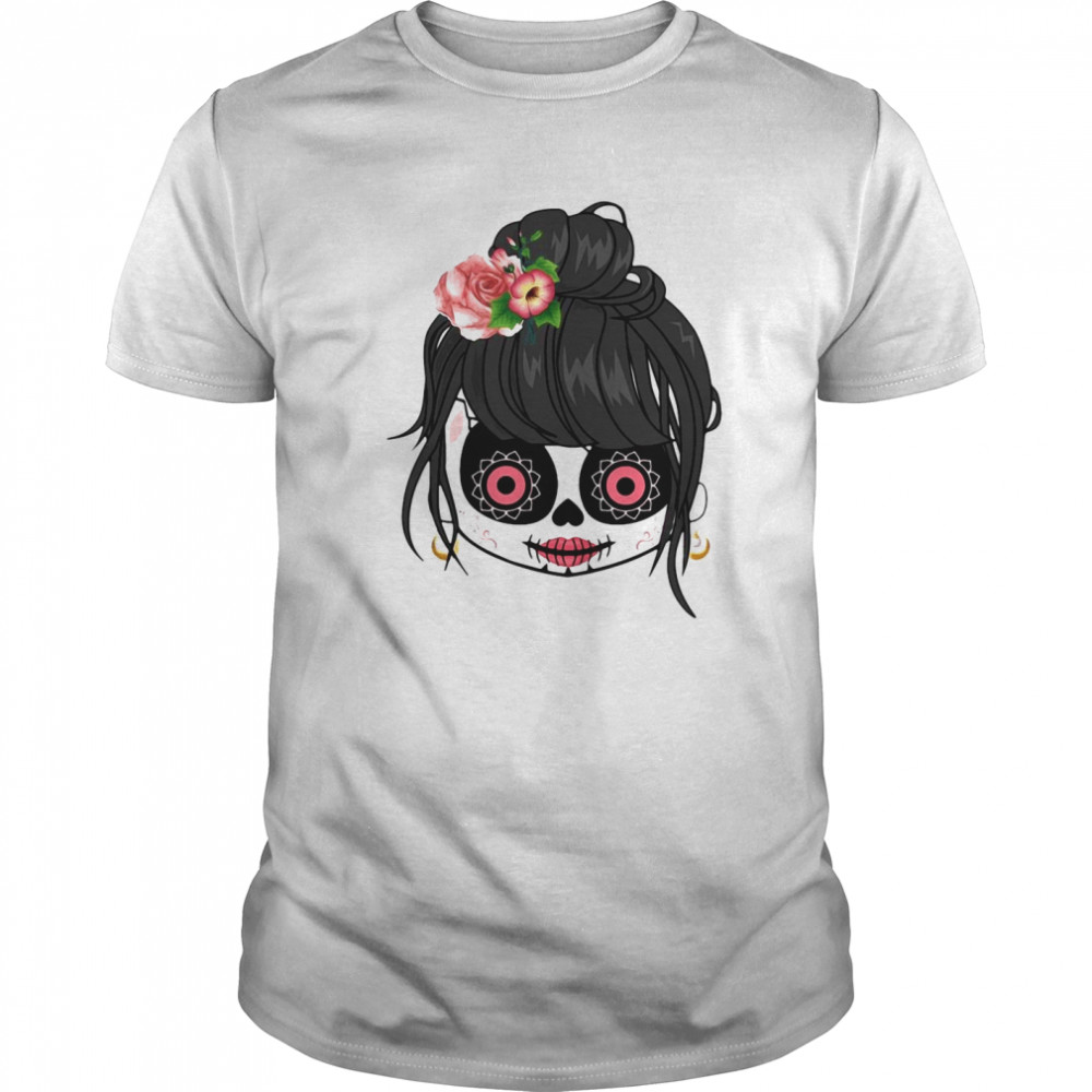 Sugar Skull Cute Girl Day Of The Dead  Classic Men's T-shirt