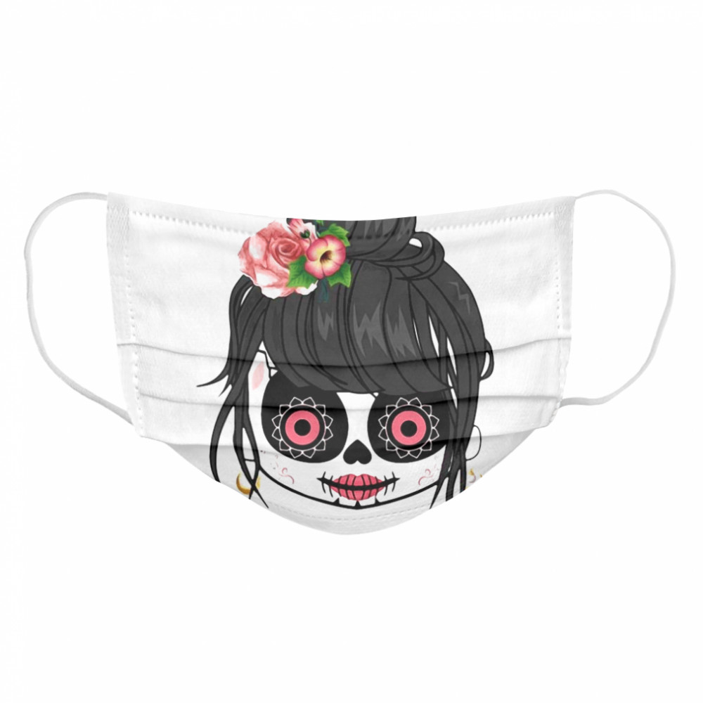 Sugar Skull Cute Girl Day Of The Dead  Cloth Face Mask