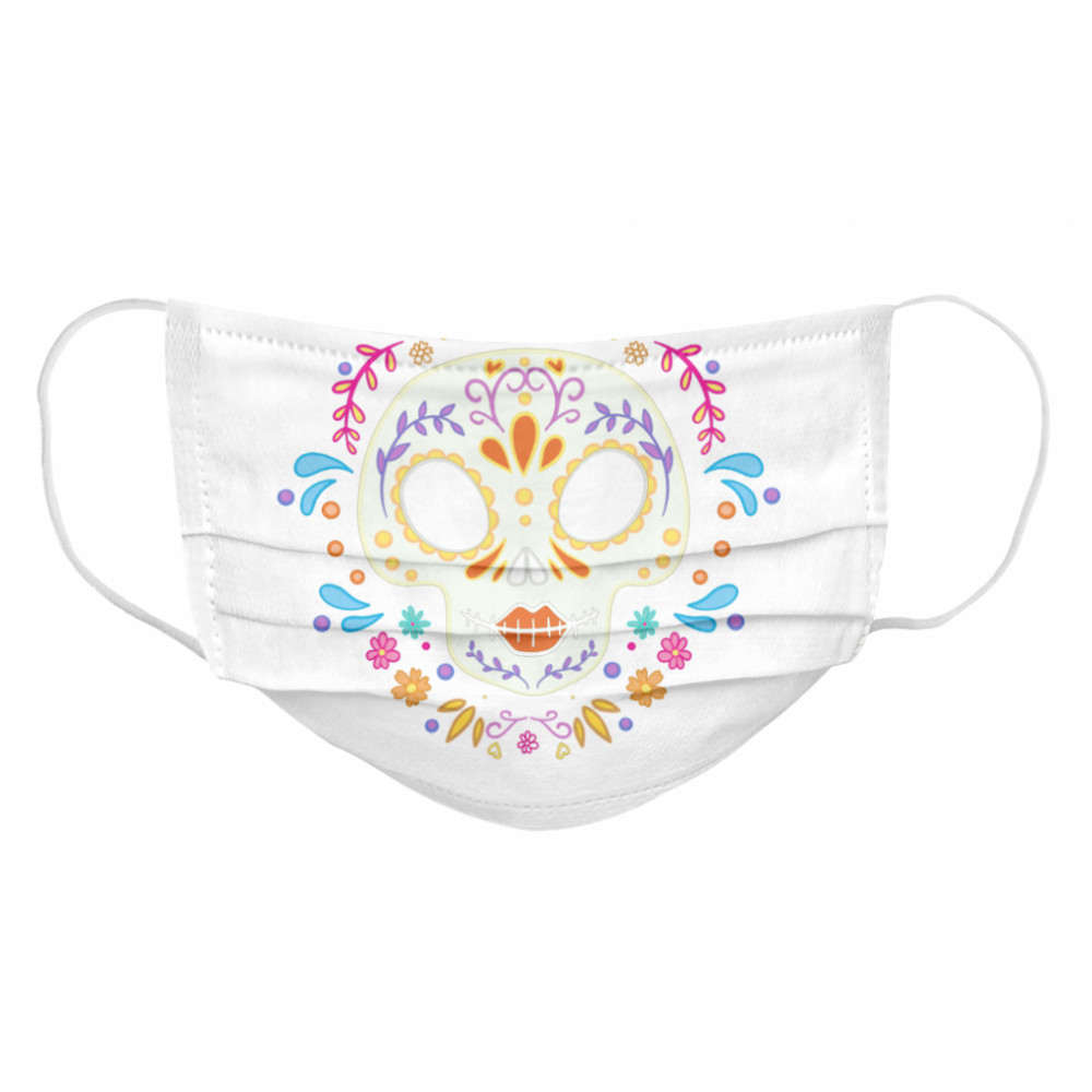 Sugar Skull Day Of The Dead  Cloth Face Mask