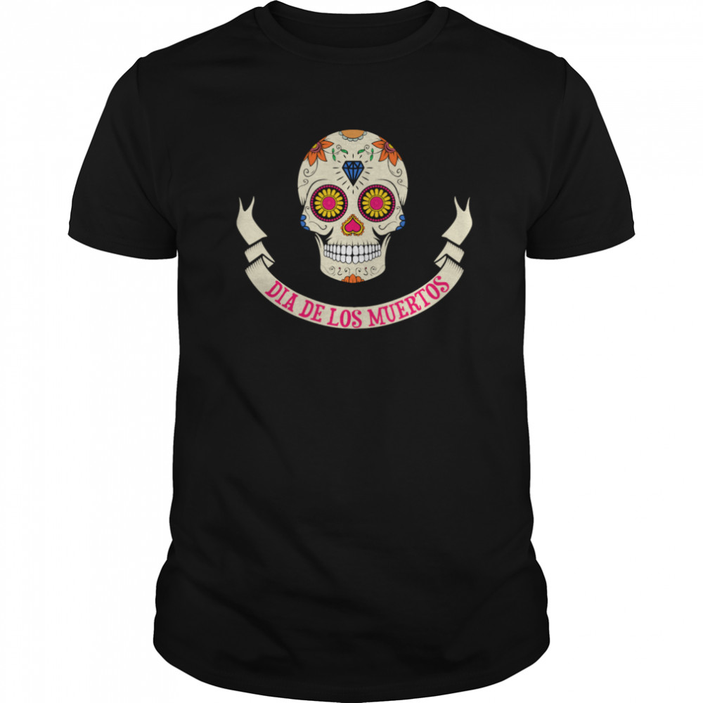 Sugar Skull Dia De Los Muertos  Classic Men's T-shirt