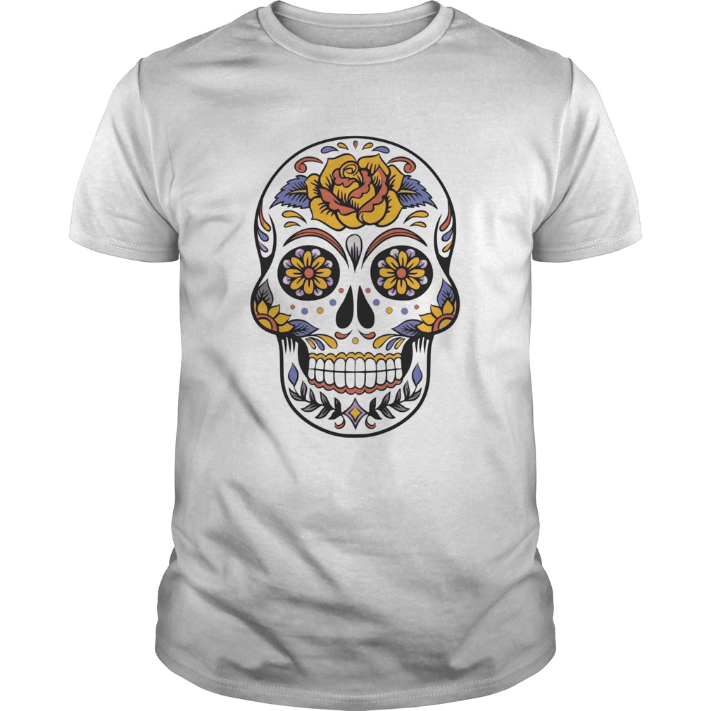 Sugar Skull Flower Day Of Dead Dia De Los Muertos shirt