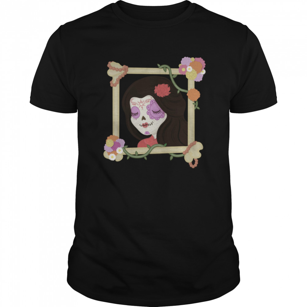 Sugar Skull Girl Beautiful Day Of The Dead Dia De Muertos shirt