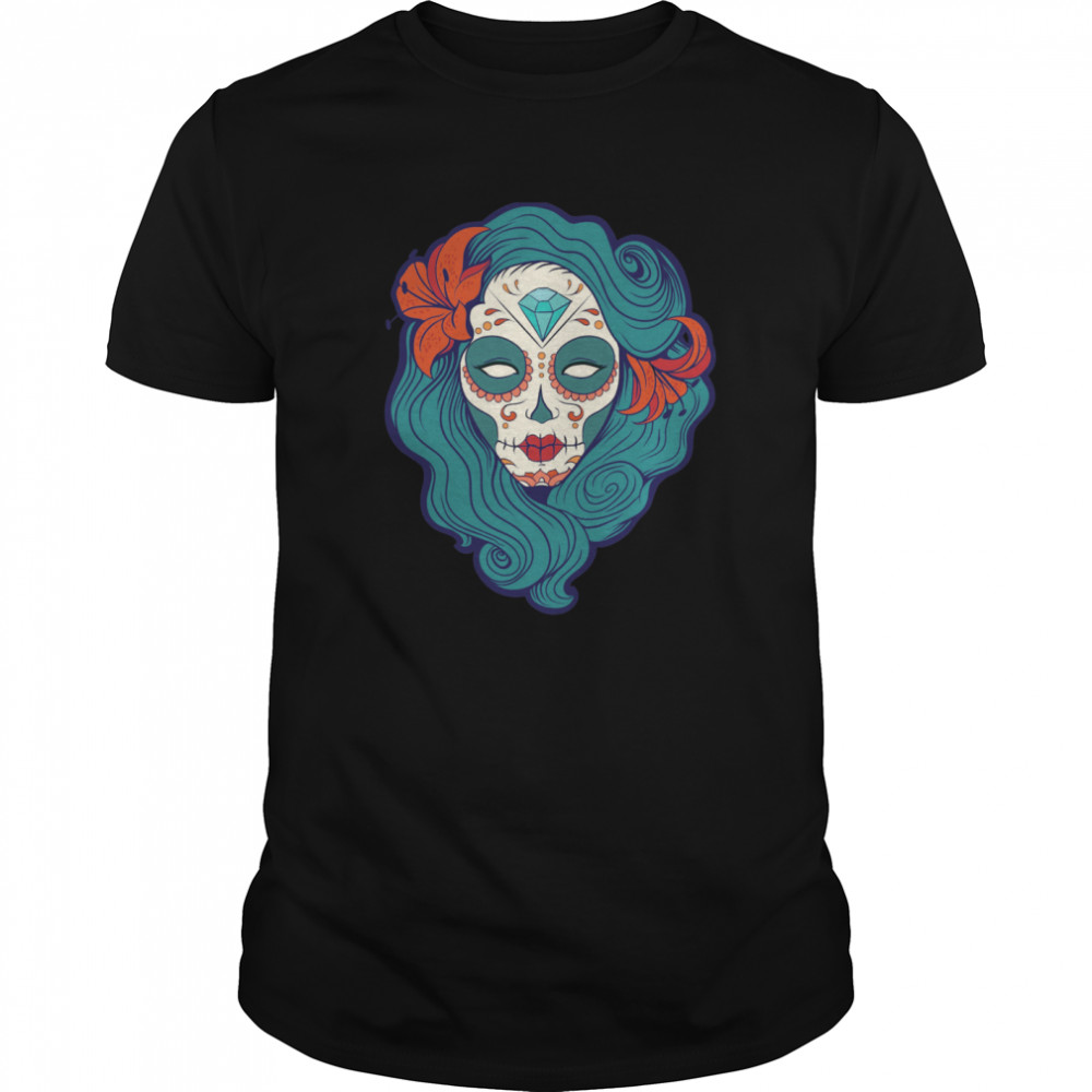 Sugar Skull Girl Day Of The Dead Dia De Muertos shirt