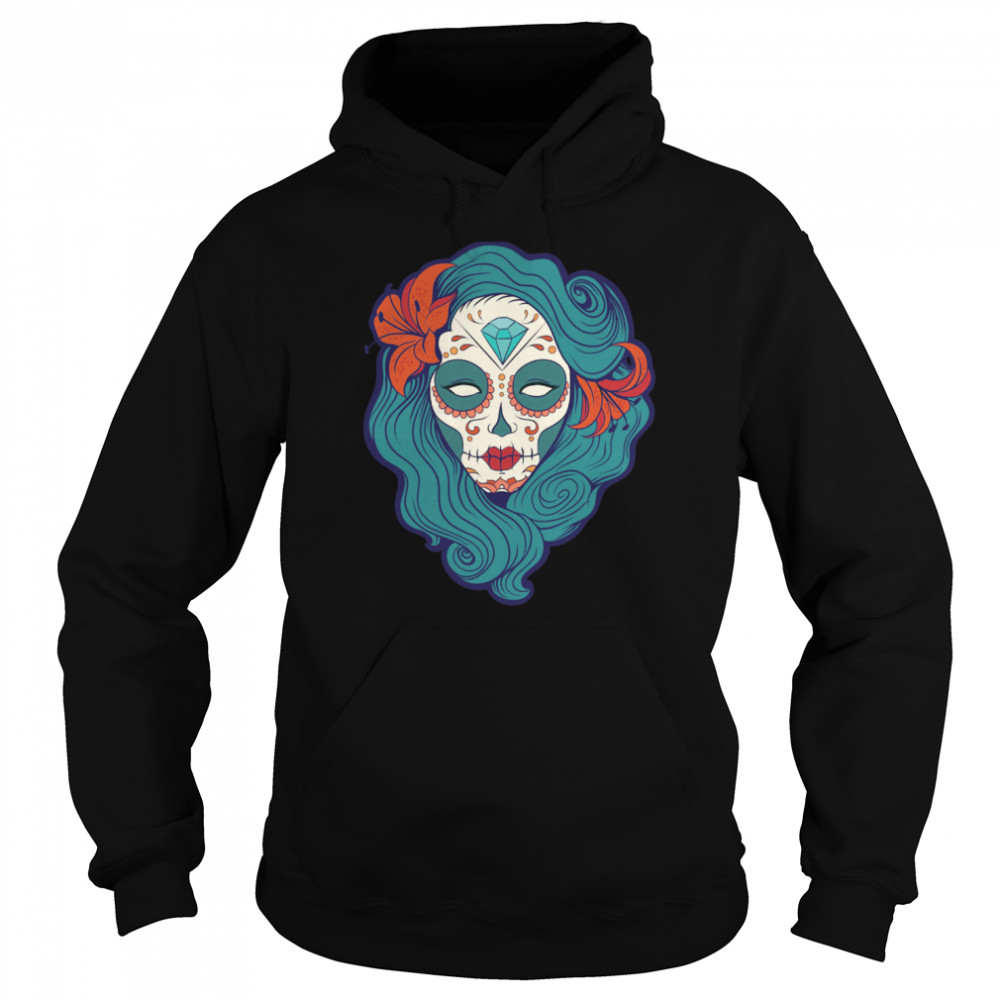 Sugar Skull Girl Day Of The Dead Dia De Muertos  Unisex Hoodie