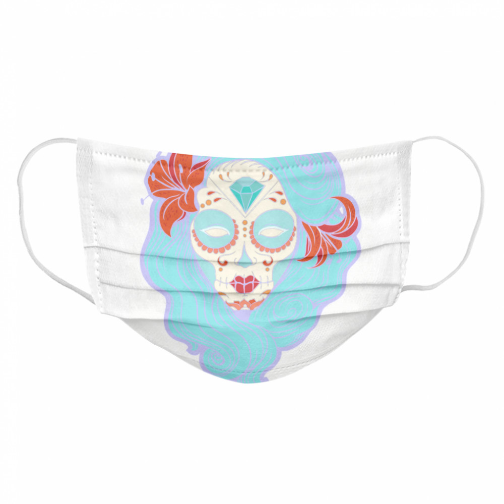 Sugar Skull Girl Day Of The Dead Dia De Muertos  Cloth Face Mask