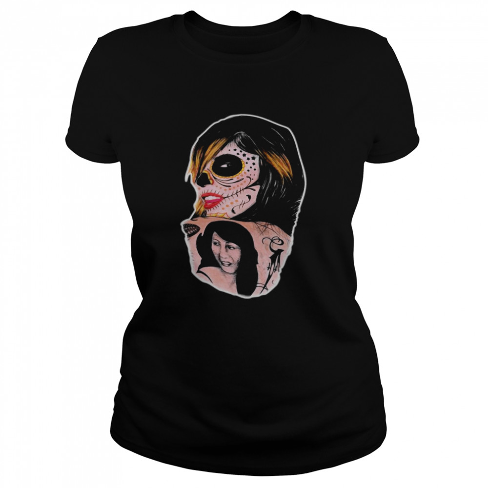 Sugar Skull Girl Kat Von D Day Of The Dead  Classic Women's T-shirt